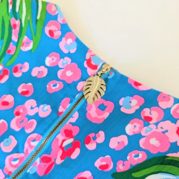 Lilly Pulitzer Mila Stretch Shift Dress Turquoise Shore I Spy Engineered Sz 8 - Picture 6 of 14
